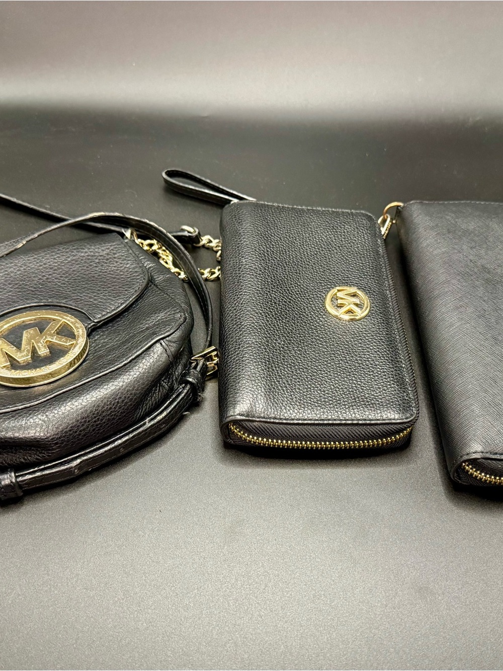 Michael Kors Black purse and wallet bundle